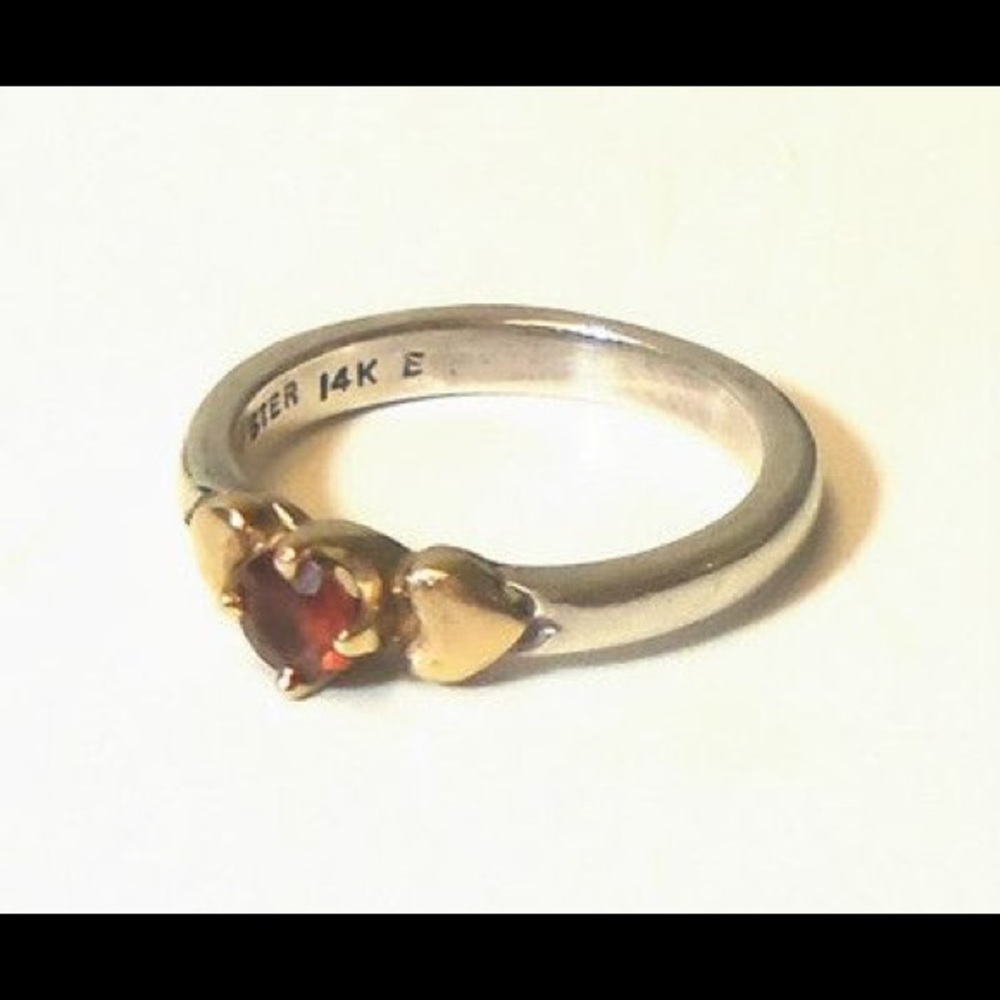Garnet heart ring